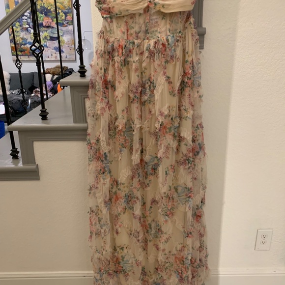 Floral Strapless Maxi Dress - Picture 6 of 12